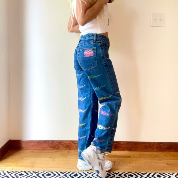 🦋 Collina Strada x Unspun Butterfly Jeans Low Mid Rise TRAMP STAMP JEANS Y2K - Picture 5 of 7